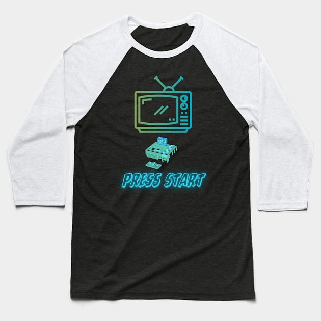 press start Baseball T-Shirt by simple.seven